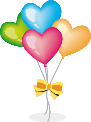 Tapete vinílico infantis balões em forma de coração - TenStickers