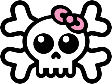 Tapete vinílico infantis caveira com fita - TenStickers