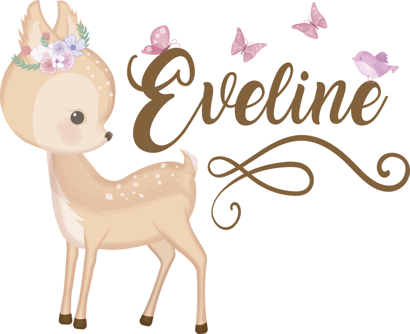 Tapete vinílico infantis com adesivo de cervo personalizado - TenStickers