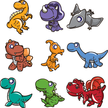 Tapete vinílico infantis adesivos de dinossauros bebés - TenStickers