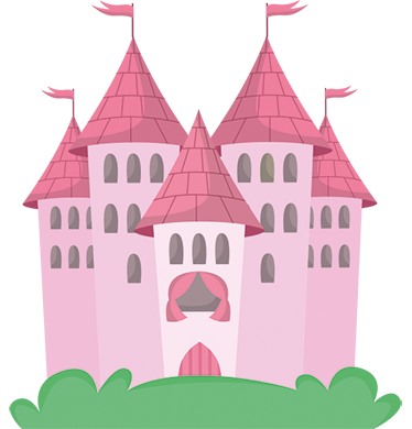 Tapete vinílico infantis castelo rosa - TenStickers