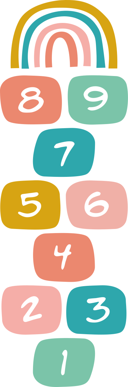 Tapete vinílico infantis jogo da amarelinha arco-íris - TenStickers