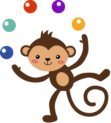 Tapete vinílico infantis macaco malabarista - TenStickers