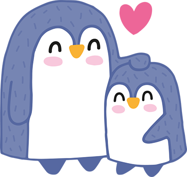 Tapete vinílico infantis pinguim e filhote - TenStickers