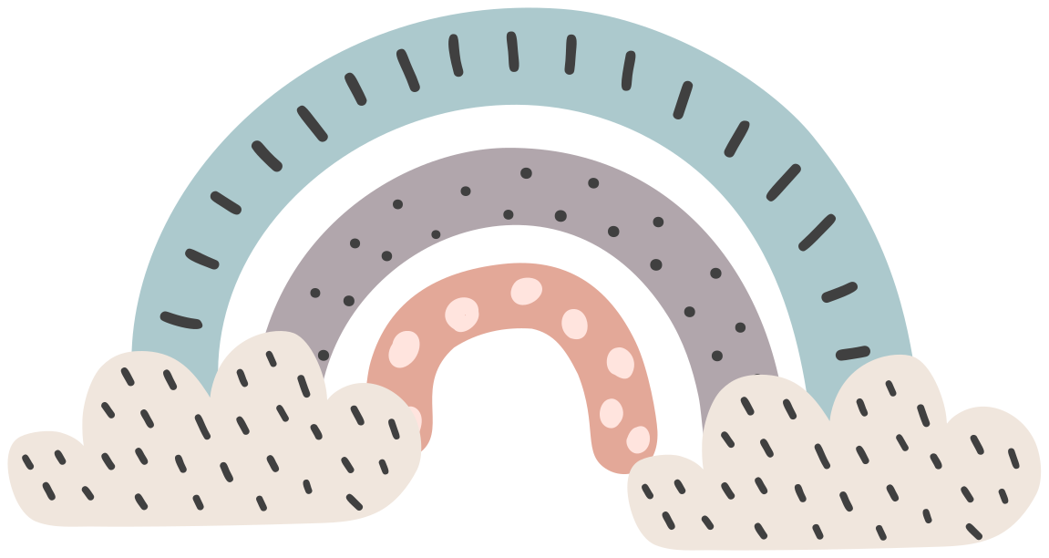 Tapete vinílico infantis arco-íris nórdico tricolor - TenStickers