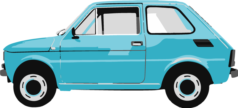 Tapete vinílico infantis carro vintage azul - TenStickers