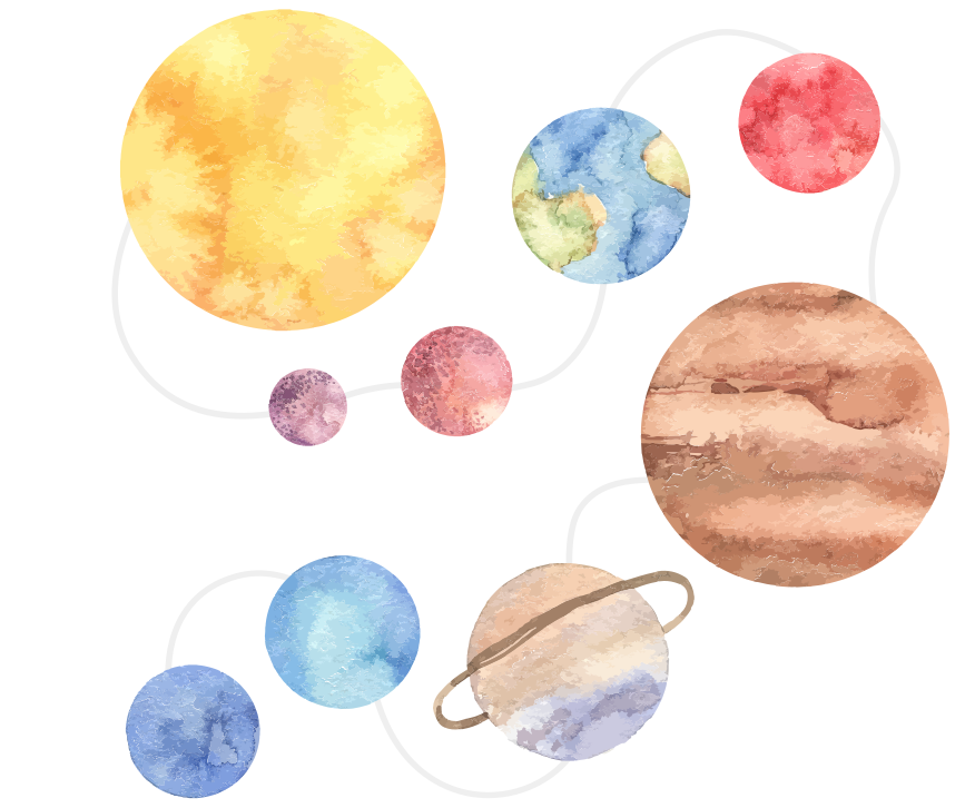 Tapete vinílico infantis mapa do sistema solar - TenStickers