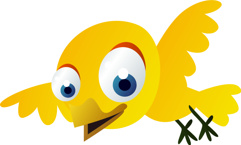 Tapete vinílico infantis pássaro amarelo voador - TenStickers