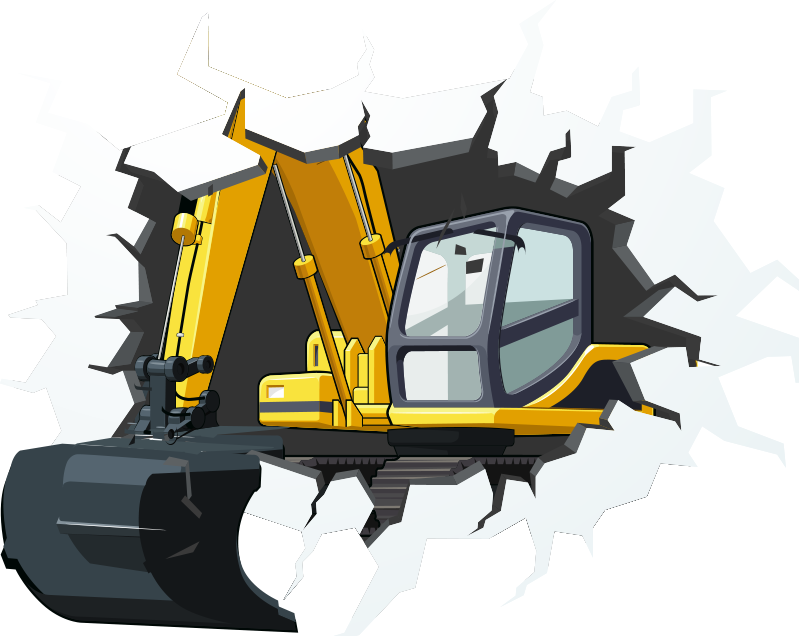 Tapete vinílico infantis bagger buraco na parede - TenStickers