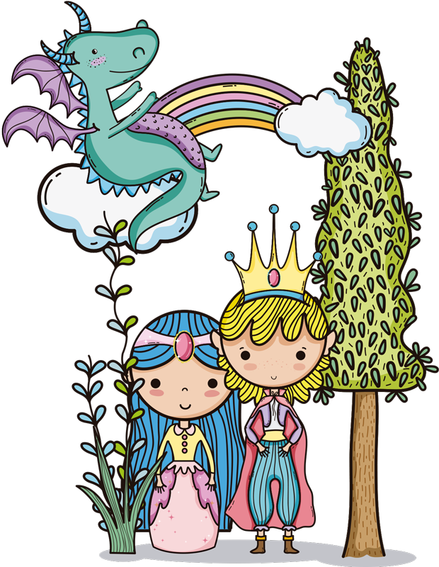 Tapete vinílico infantis no mundo mágico - TenStickers