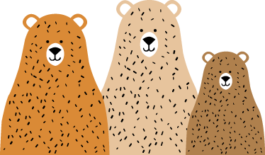 Tapete vinílico infantis três amigos ursinhos - TenStickers