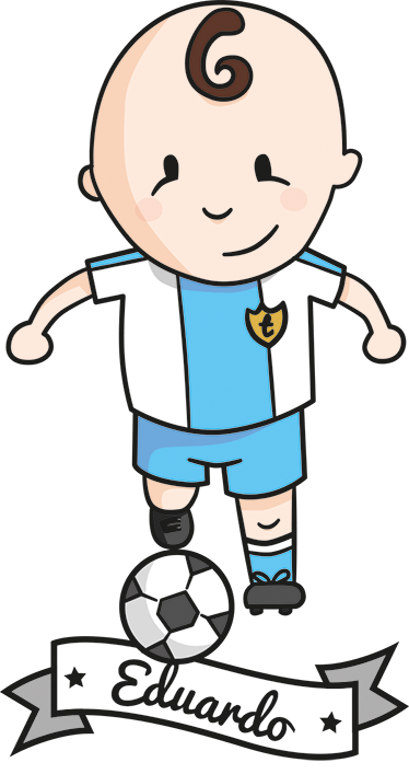 Tapete vinílico infantis jogador de futebol com nome - TenStickers