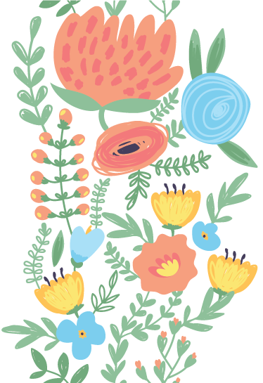 Tapete vinílico infantis adesivo floral para porta - TenStickers