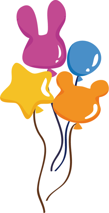 Tapete vinílico infantis balões em formato de animais - TenStickers