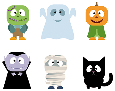 Tapete vinílico infantis com adesivos de monstros halloween - TenStickers