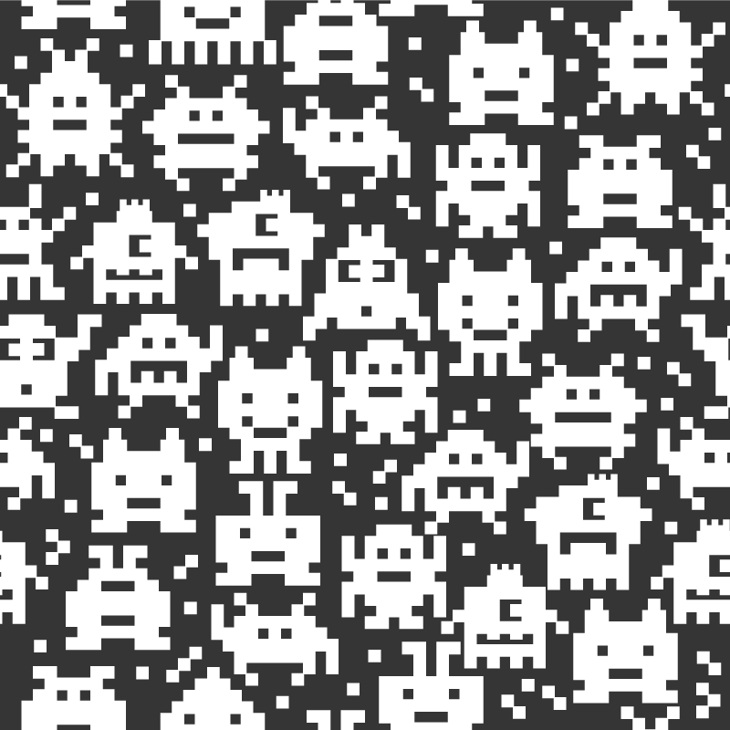 Tapete vinílico infantis monstros de videogame - TenStickers