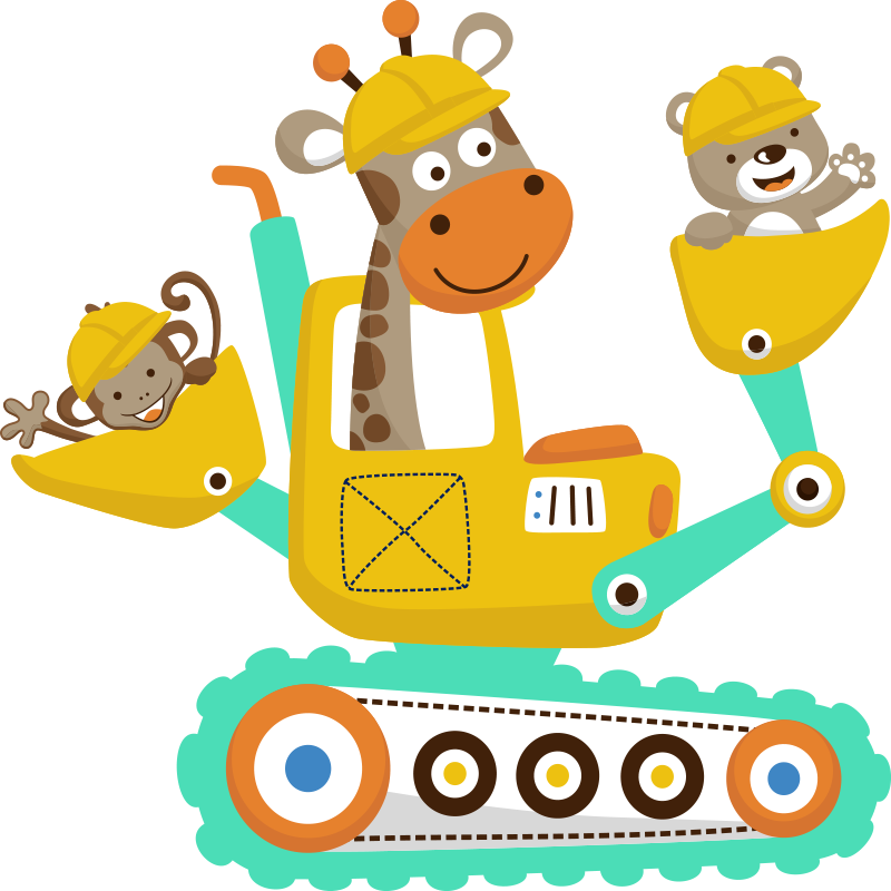 Tapete vinílico infantis com animais - TenStickers