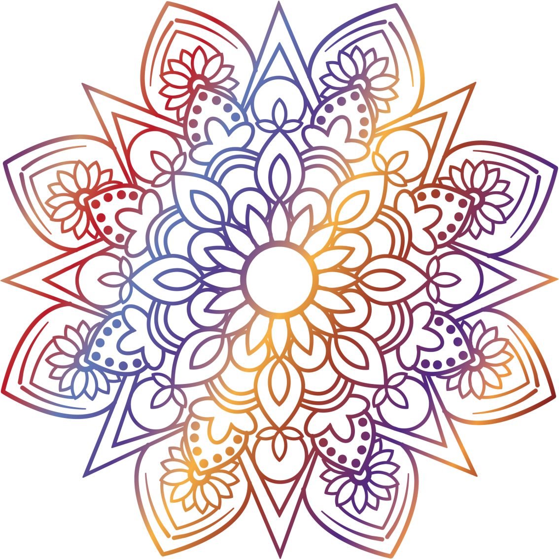 Tapete vinílico quarto mandala vibrante e ardente - TenStickers