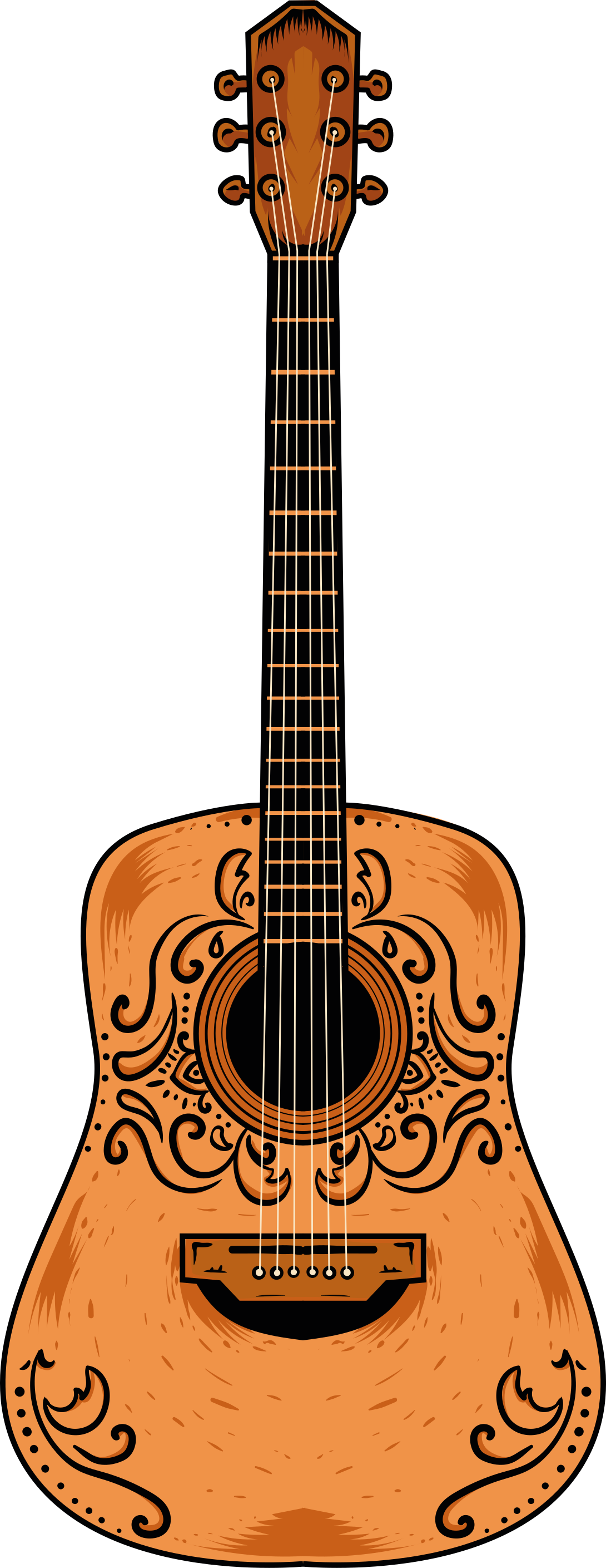 Tapete vinílico quarto guitarra laranja - TenStickers
