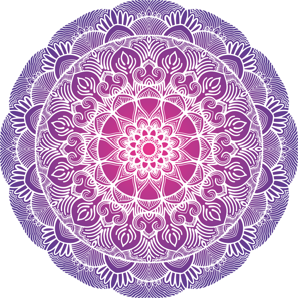 Tapete vinílico quarto mandala da flor roxa da vida - TenStickers