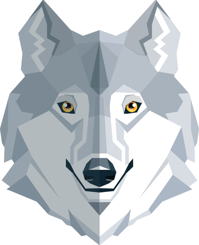 Tapete vinílico quarto com design de lobo abstrato - TenStickers