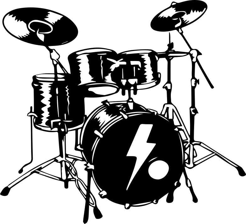 Tapete vinílico quarto bateria em fundo branco - TenStickers