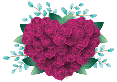 Tapete vinílico quarto coroa de coração com rosas - TenStickers