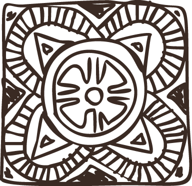 Tapete vinílico quarto azulejo floral étnico - TenStickers