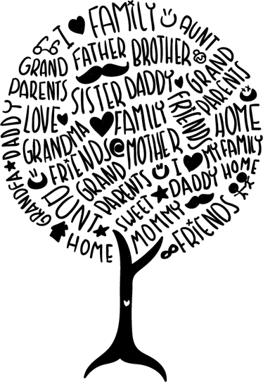 Tapete vinílico quarto termos familiares - TenStickers