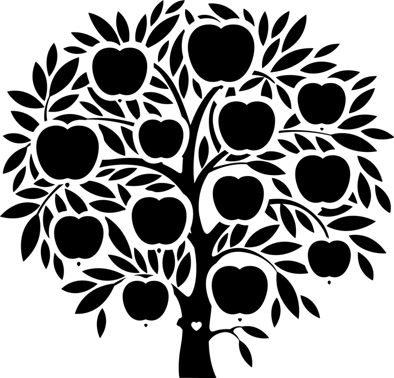 Tapete vinílico quarto árvore genealógica nomes - TenStickers