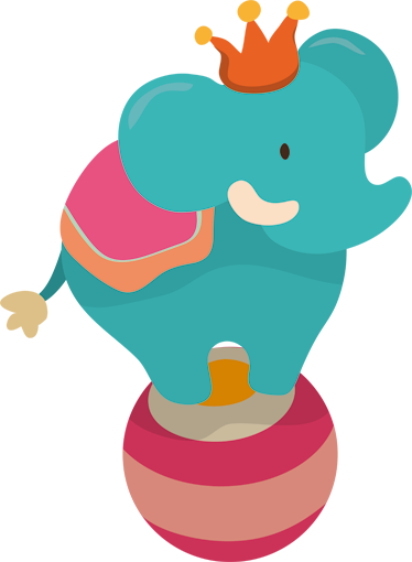 Tapete vinílico infantis elefante equilibrando - TenStickers