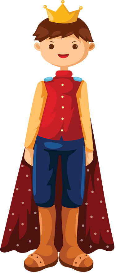 Tapete vinílico infantis ilustração do rei - TenStickers