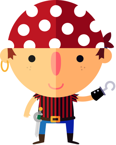 Tapete vinílico infantis ilustração de pirata - TenStickers