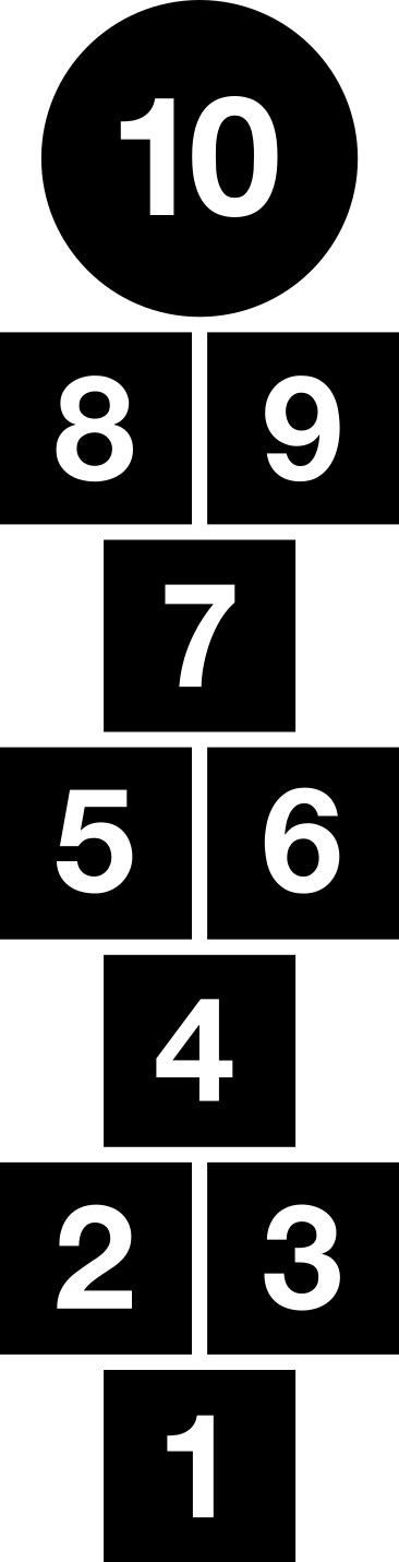 Tapete vinílico de jogos quadrados de amarelinha - TenStickers