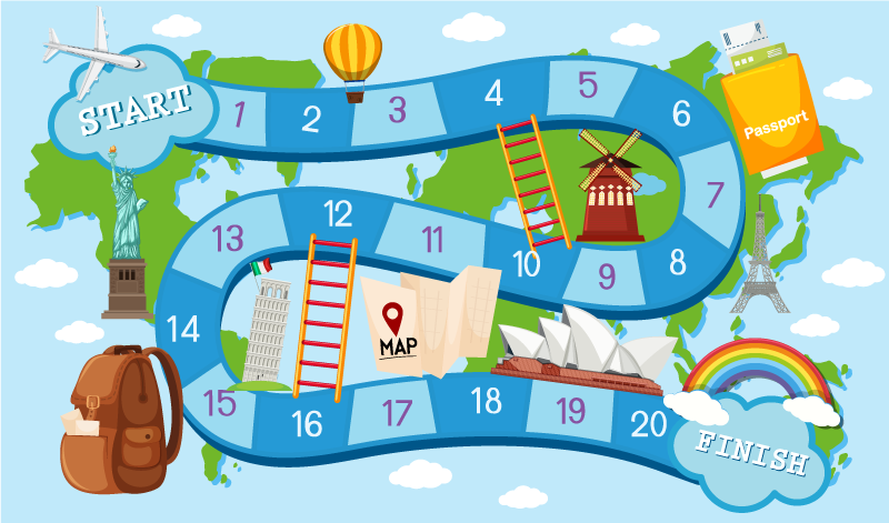 Tapete vinílico de jogos pelo mundo - TenStickers