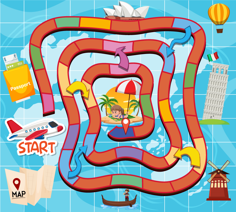 Tapete vinílico de jogos para viagens de tabuleiro - TenStickers