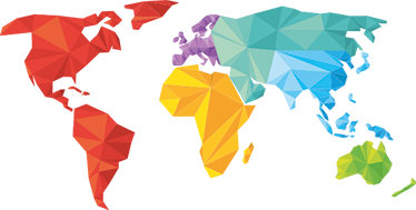 Tapete vinílico de mapa mundial geométrico - TenStickers