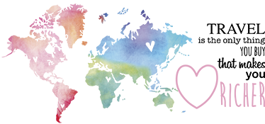 Tapete vinílico de mapa mundial e texto sobre viajar em - TenStickers