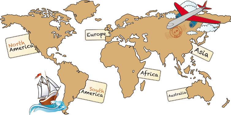 Tapete vinílico de mapa mundial em inglês - TenStickers