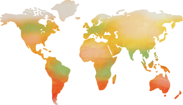 Tapete vinílico de mapa mundial em tons quentes - TenStickers