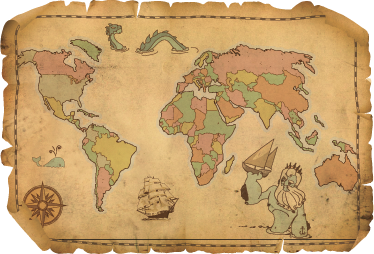 Tapete vinílico de mapa mundial decorativo antigo - TenStickers