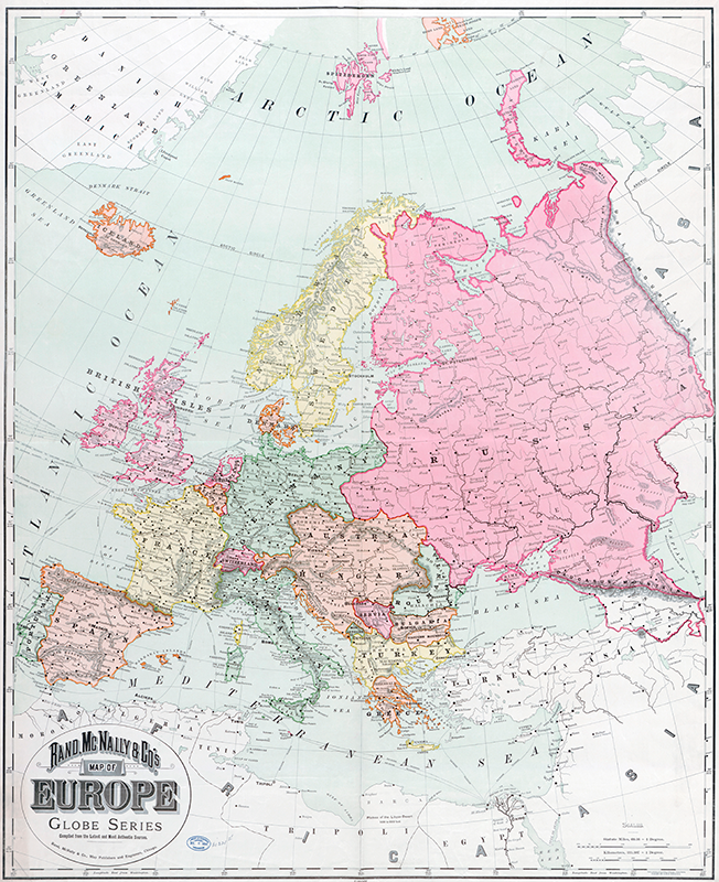 Tapete vinílico de mapa mundial europa 1900 - TenStickers