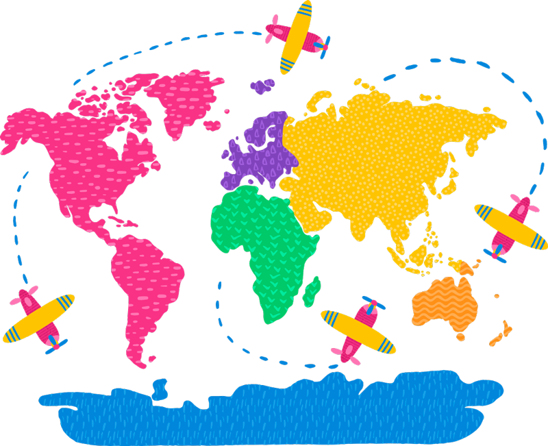 Tapete vinílico de mapa mundial para viagens - TenStickers