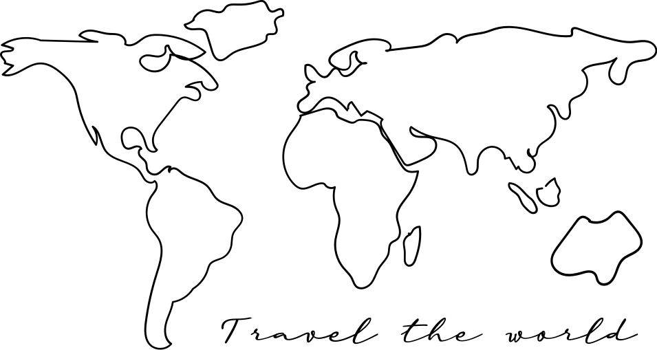 Tapete vinílico de mapa mundial com texto viagem - TenStickers