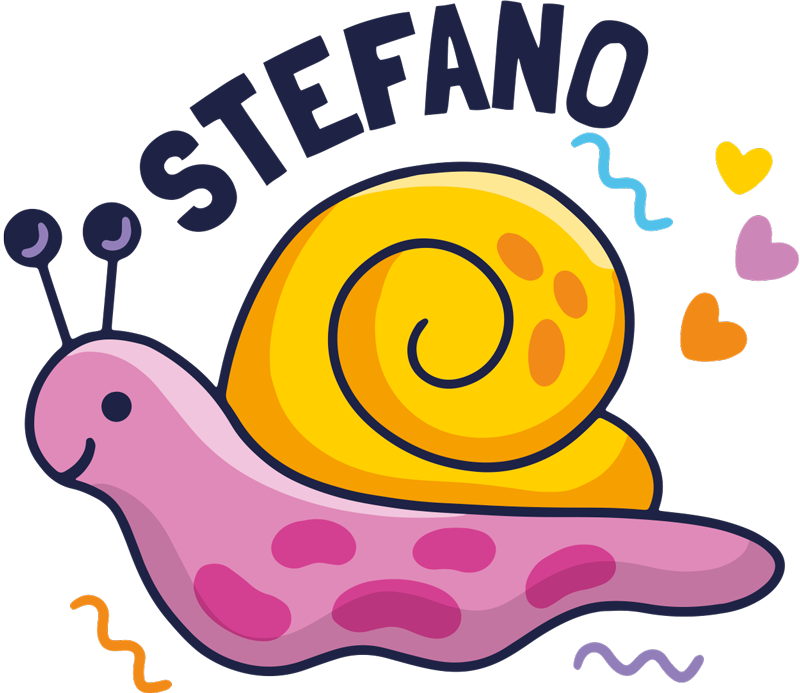 Tapete vinílico infantis caracol colorido com nome - TenStickers