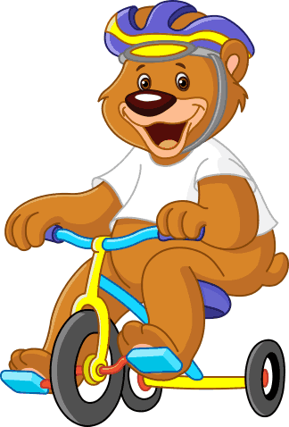 Tapete vinílico infantis urso ciclista - TenStickers