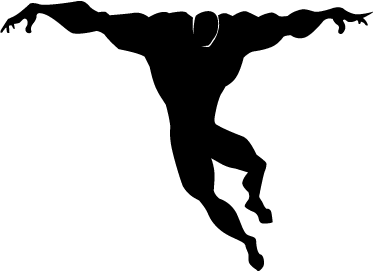 Tapete vinílico infantis super-herói pulando - TenStickers