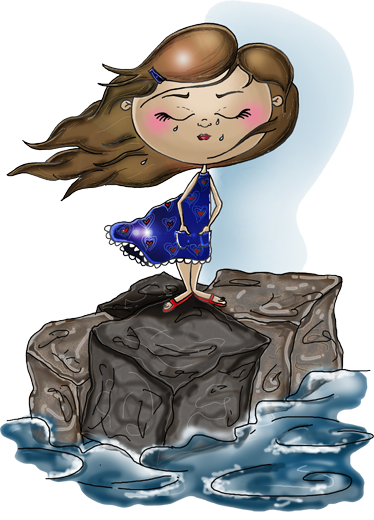 Tapete vinílico infantis menina no mar - TenStickers