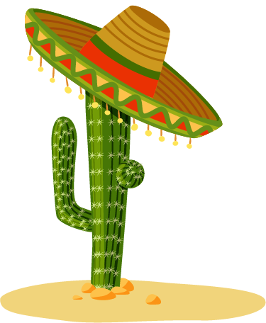 Tapete vinílico infantis sombrero mexicano - TenStickers