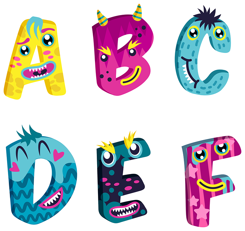 Tapete vinílico infantis letras do alfabeto - TenStickers